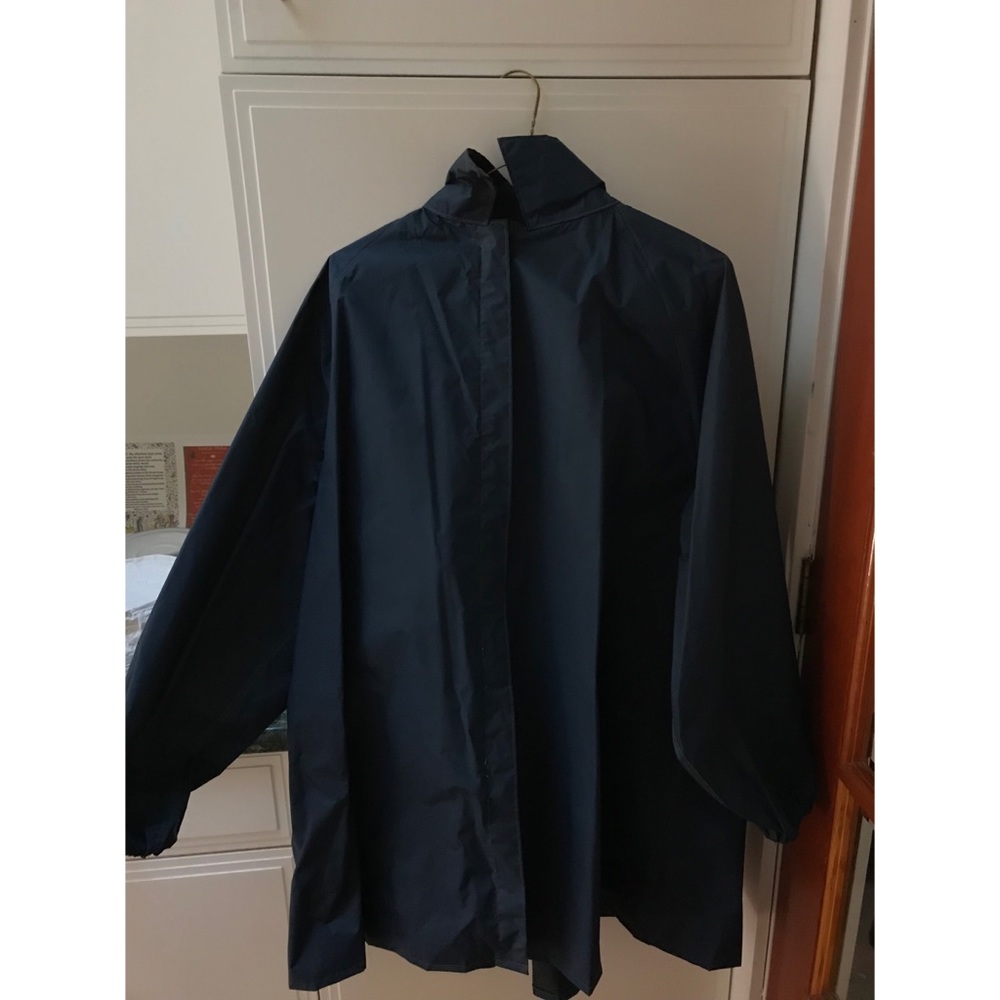 Navy Blue Long Raincoat